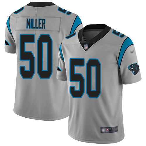 Carolina Panthers Limited Silver Youth Christian Miller Jersey NFL Football #50 Inverted Legend